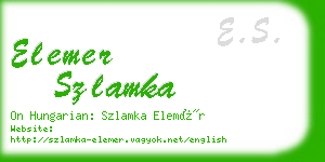 elemer szlamka business card